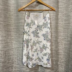 NWT LOFT White Floral Button-Front Blouse